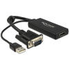 Delock 62668 VGA / HDMI adaptér [1x VGA zástrčka - 1x HDMI zásuvka] čierna 25.00 cm; 62668
