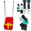 4IQ Group vedierková hojdačka 36 x 43 x 25 cm (Bucket Seat for Swing Red High opierka + popruhy SET)