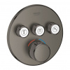GROHE Grotherm SmartControl - Termostat pre podomietkovú inštaláciu s 3 ventilmi, kartáčovaný Hard Graphite 29121AL0