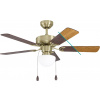 EGLO Stropný ventilátor EGLO CADIZ, 5-lopatkový ventilátor so svetlom, sťahovacia reťaz, leštený oceľový kryt, letná/zimná prevádzka, AC motor, Ø 106,6 cm