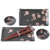 Set Made In Japan Sushi set Black & Pink Sakura 6 ks (MIJ8594197826953)