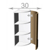 Casarredo Horná rohová skrinka š.30, v.72, Premiere WRF3072, biela/šedý metalic