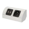 Povrchová zásuvka ORNO OR-AE-1310, 1x 230V, 2x USB nabíjacia, farba strieborná