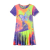 Dievčenské šaty - KUGO CY1116, dúhová tmavšia Farba: Mix farieb, Veľkosť: 128