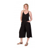 Sanu Babu Čierny trojštvrťový overal na ramienka s vreckami S/M