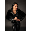 Max Original Leather Dámska kožená bunda s pravou kožušinou F3V Farba: Čierna, Veľkosť: 48 XL
