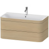 DURAVIT Happy D.2 Plus c-bonded závesná skrinka s nábytkovým umývadlom s otvorom, 2 zásuvky, 975 x 490 x 480 mm, dub Mediterrane, HP4638O7171