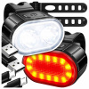 PREDNÁ + ZADNÁ LED AKUMULÁTOROVÁ CYKLISTICKÁ LAMPA NA RIADIDLÁ