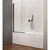 AQUALINE - VILMA vaňová zástena 600x1400 čierna, číre sklo AQ6014B