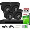 Súprava na monitorovanie Hikvision IPCAM-T4-Black-KIT-4xPoE