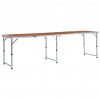 vidaXL Skladací kempingový stôl 240x60 cm hliníkový - Hnedá - 56126-11167