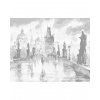 ZUTY Bodkovanie - KARLOV MOST V DAŽDI Rámovanie: vypnuté plátno na rám, Rozmer: 80x100 cm