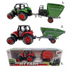 Traktor kovový s vlečkou My Farm 28cm 3druhy vlečky - náhodný