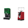 Gaggia New Classic E24 BC, green + Eureka Mignon Bravo, CR ferrari red