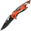 JKR Zatvárací nôž, 8 cm, kamufláž, oranžový