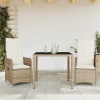 3dílný zahradní bistro set s poduškami béžový polyratan Béžová 3277095