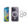 3PACK - Ochranné sklo + Crystal Air kryt s MagSafe + ochranné sklíčko kamery pre iPhone 14 Pro