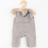 Dojčenské mušelínové zahradníčky New Baby Comfort clothes sivá 62 (2-3m) Sivá