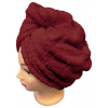 Top textil Chanar s.r.o Rychleschnoucí froté turban na vlasy, vínový
