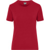James & Nicholson Tričko JN 1801 Solid, elastické, z bio bavlny, krátký rukáv, dámské COT02180100403-red L Červená