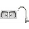 Set Sinks N152 (dřez Okio 780 DUO V 0,5 mm, matný + baterie Arco Celonerezová)