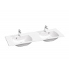 Ravak Classic Slim nábytkové dvojumývadlo 130x45 cm s otvormi pre bat,prepad,Biele+Cleaner XJX01113001