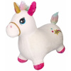 Skákací Jednorožec s pumpičkou, bílý s duhovou hřívou