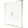 Mexen Velar L Duo, 2-krídlová posuvná vaňová zástena 140 x 150 cm, 8mm sklo námraza, zlatá lesklá, 896-140-003-32-50