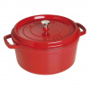 Hrnec s poklicí kulatý 30 cm višňová - STAUB (Kastrol kulatý 30 cm višňový - STAUB)