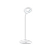 Elegantná stolová LED lampa s hladkými guľatými tvarmi v bielej farbe