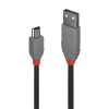 Kábel USB 2.0 A-MINI-B 5pin M/M 0.5m, High Speed, čierny, Anthra Line