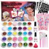 Kinderino Tattoos 208 PC. (Nastavte trblietavé tetovanie flitry 170 xxl šablóny)