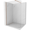 Mexen Kioto-R zaoblená sprchová stena Walk-in 160 x 200 cm, priehľadná 8 mm, medená kartáčovaná - 800-160-101-65-06