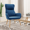 Relaxačné kreslo modré zamatové-ForU-341361