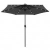 zahrada-XL Záhradný slnečník s LED, hliníková tyč 270 cm, antracitový 47354
