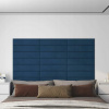 Vidaxl Nástenné panely 12 ks modré 60 x 15 cm zamat 1,08 m²