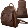 Impex Kompaktný Multifunkčný Batoh Koža pull-up vintage koža 26×30×12cm, hnedá Veľkosť: UNI