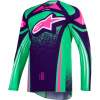 dres TECHSTAR NOMUR, ALPINESTARS (tmavě fialová/zelená/růžová fluo, vel. 2XL)