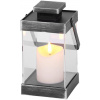 MagicHome Lampáš Vianoce Retro so sviečkou čierny 3xAAA plast časovač 10x18,5 cm