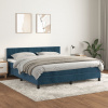 vidaXL Posteľný rám boxsping s matracom tmavomodrý 160x200 cm zamat - Modrá - 57359-12379