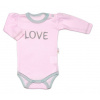 Baby Nellys Body dlhý rukáv Love - ružové 56 (1-2m)