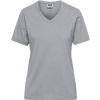 James & Nicholson | JN 1807, Dámske prac. tričko z bio bavlny, sivá heather, 4XL