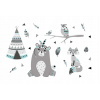 Nálepka na stenu BEAR FOX OWL DEER Indian XXL
