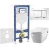 GEBERIT Duofix Special súprava 5v1 - inštalačný modul, závesná sprchová toaleta Rimless a Softclose WC sedadlo TECEone, tlačidlo Sigma20 Square, 115.883.KJ.1 (biela/lesklý chróm), SANI11CT3105