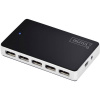 USB 2.0 hub Digitus DA-70229, 10 portů, čierna, strieborná; DA-70229