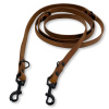 VÝPRODEJ: Kožené přepínací vodítko PafDog® 16mm, 5 metrů, karabiny 70 mm, hnědé