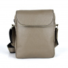 Pánska crossbody kožená taška z pravej kože č.8365 v khaki farbe