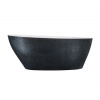 BESCO GOYA XS GLAM 140 x 62cm vaňa voľne stojaca oválna, s chrómovým sifónom, liaty mramor, grafitová lesklá, #WMD-140-GG