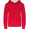 KARIBAN VINTAGE K453 / Detská mikina s kontrastnou kapucňou - red/white 158-164
