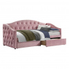 Tempo Kondela Posteľ s úložným priestorom, 90x200, ružová Velvet látka, ZASKA